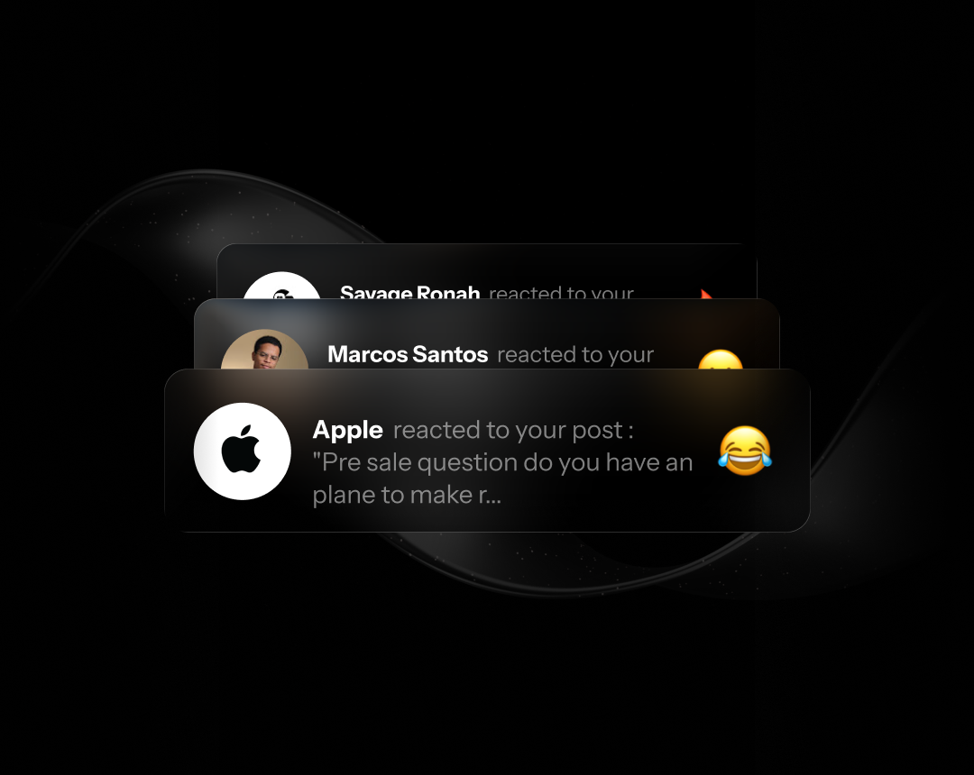 Get up to date notifications for new messages, comments, and other user activity on your platform